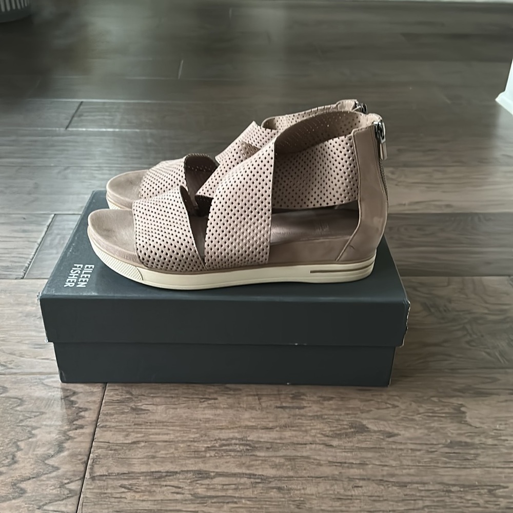 Eileen Fisher Sport Sandal-Eart Newbuck Perforated Leather